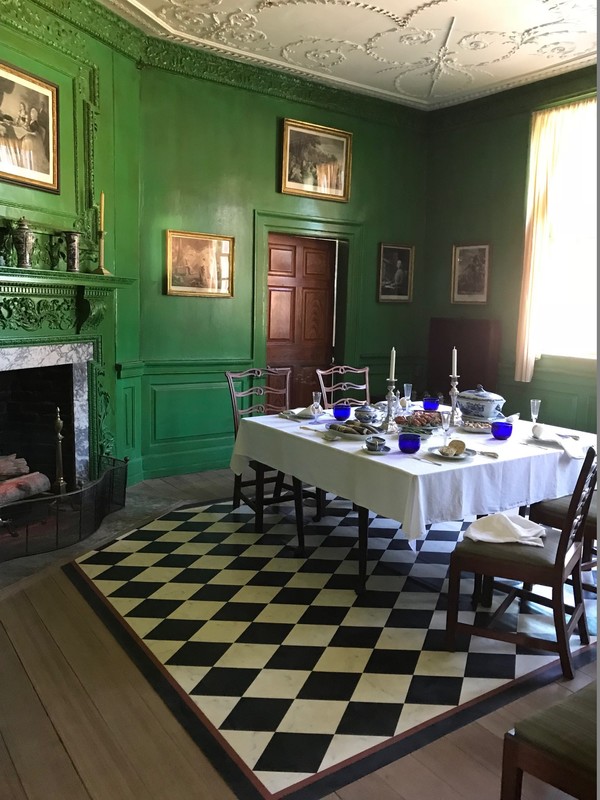 Dining room inside the main house at Mt Vernon